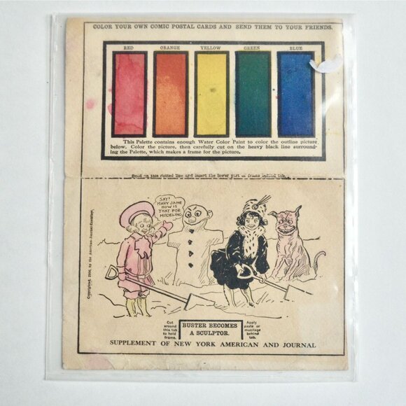 1906 Color Your Own Comic Postcard Antique - Picture 1 of 4